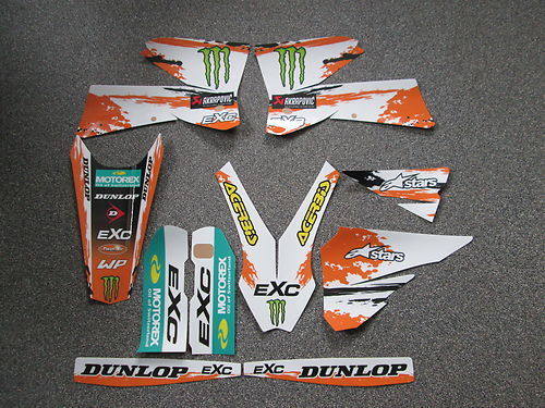 KTM EXC 05-07 White Monster graphics - Click Image to Close